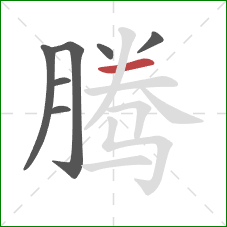 腾的笔顺第7画：横