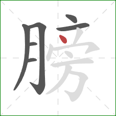 膀的笔顺第7画：点