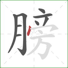 膀的笔顺第9画：点