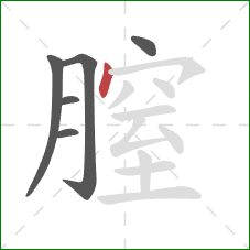 膣的笔顺第6画：点