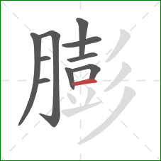 膨的笔顺第10画：横