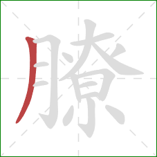 膫的笔顺第1画：撇