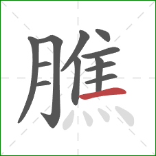 膲的笔顺第12画：横