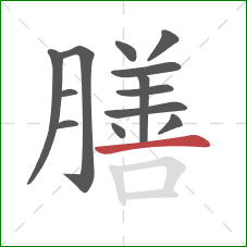 膳的笔顺第13画：横