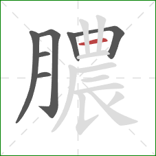 膿的笔顺第7画：横