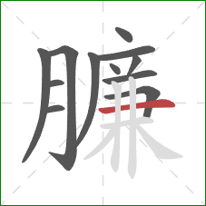 臁的笔顺第12画：横