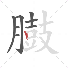 臌的笔顺第8画：竖