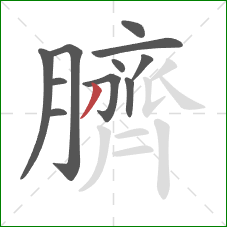 臍的笔顺第11画：撇