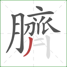 臍的笔顺第15画：撇