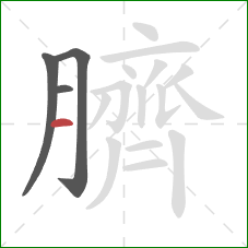 臍的笔顺第4画：横