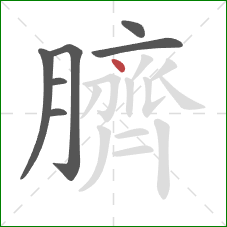 臍的笔顺第7画：点