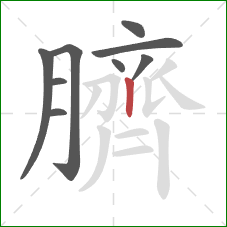 臍的笔顺第9画：竖