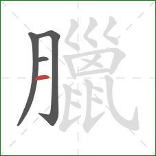 臘的笔顺第4画：横