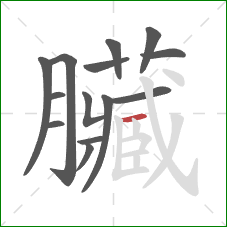 臟的笔顺第14画：竖