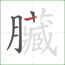 臟的笔顺第6画：竖