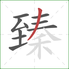 臻的笔顺第10画：撇