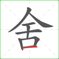 舍的笔顺第8画：横