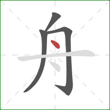 舟的笔顺第4画：点