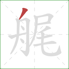 艉的笔顺第1画：撇