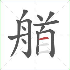 艏的笔顺第13画：横