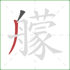 艨的笔顺第2画：撇