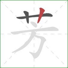 芳的笔顺第3画：竖