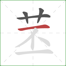 苤的笔顺第4画：横