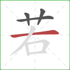 若的笔顺第4画：横