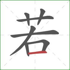 若的笔顺第8画：横