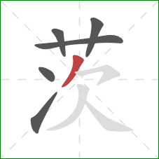 茨的笔顺第6画：撇