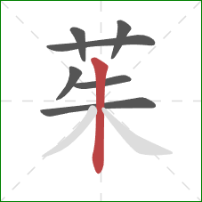 茱的笔顺第7画：竖