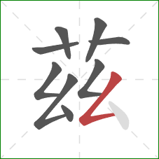 茲的笔顺第9画：撇折