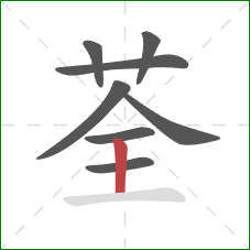 荃的笔顺第8画：竖