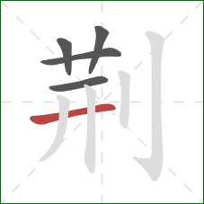 荆的笔顺第5画：横