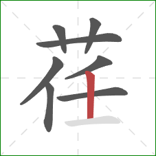 荏的笔顺第8画：竖