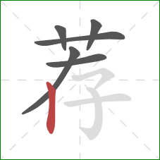 荐的笔顺第6画：竖