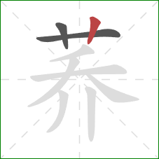 荞的笔顺第3画:竖 荞的笔顺第3画:竖