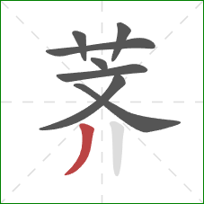 荠的笔顺第8画：撇