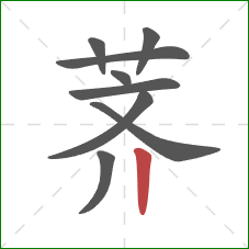 荠的笔顺第9画：竖