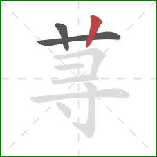 荨的笔顺第3画：竖