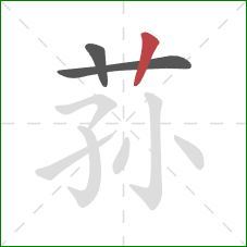 荪的笔顺第3画：竖