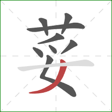 荽的笔顺第9画：撇