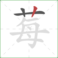 莓的笔顺第3画：竖