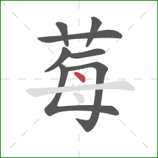 莓的笔顺第8画：点