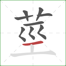 莖的笔顺第9画：横