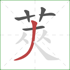 莢的笔顺第6画：点