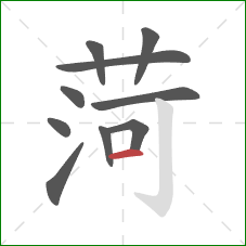 菏的笔顺第10画：横