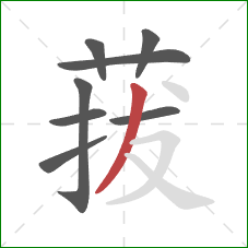 菝的笔顺第8画：撇