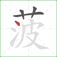 菠的笔顺第4画：点