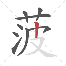 菠的笔顺第9画：竖